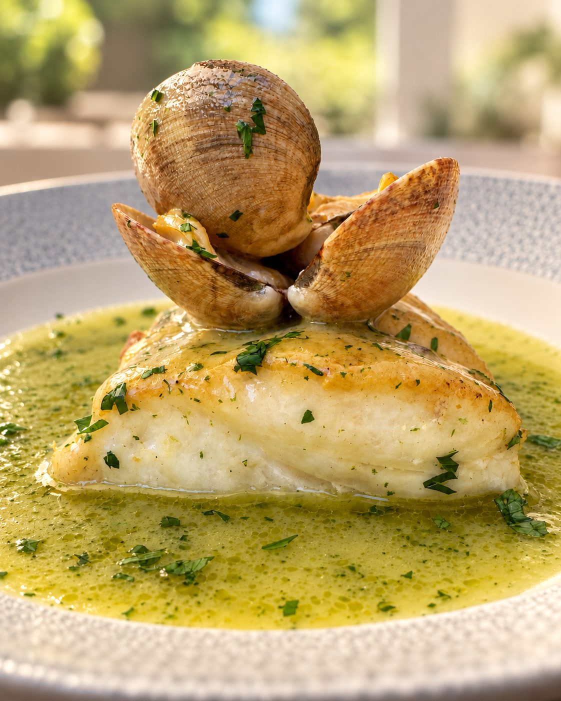 Merluza con almejas en salsa verde